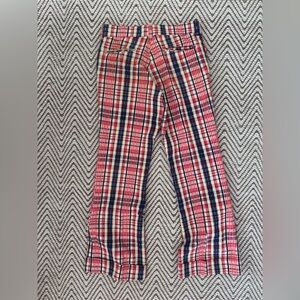 Vintage Bellbottom Plaid Pants in Red and Blue